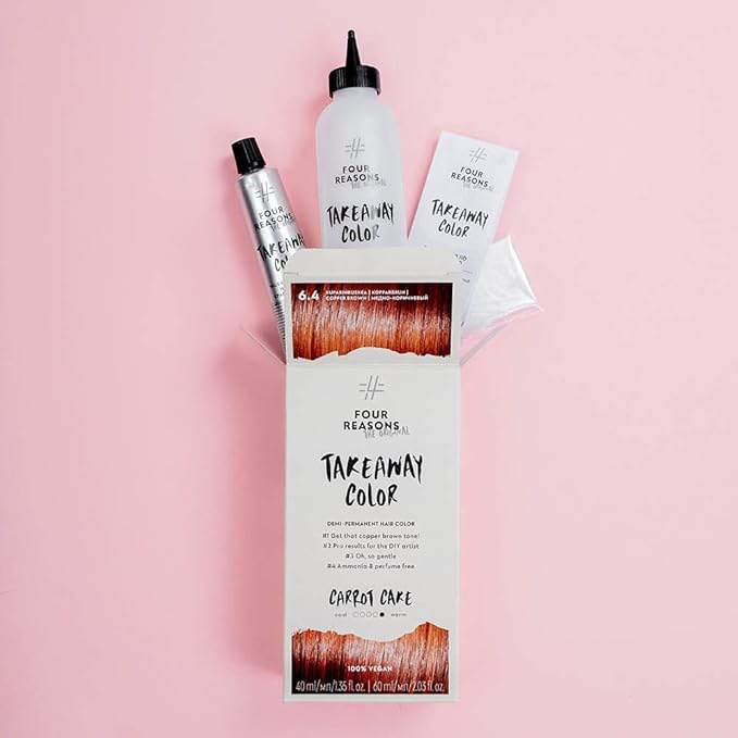 Four Reasons Original Takeaway Color - Chocoholic – 6.35 Warm Brown - Demi-Permanent Hair Color - Ammonia-Free and Fragrance-Free Hair Dye - 100% Vegan & Cruelty Free