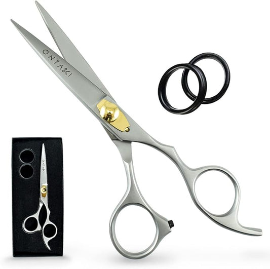 ONTAKI Hair Cutting Scissors - 6.5" Japanese Steel Hair Shears for Beard & Mustache - Hand-Forged Tool for Barbers - Men & Women - Haircut Scissors