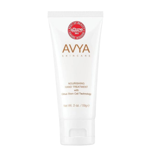 AVYA Hydrating Hand Lotion for Dry Skin – Nourishing Hand Healing Treatment for Dry and Ashy Skin/Hyaluronic Acid and Citrus Stem Cell Technology/Advanced Ayurvedic Skincare (2oz)