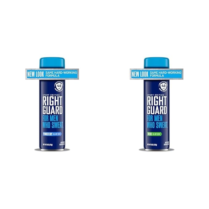 Right Guard Sport Antiperspirant & Deodorant Spray Bundle with Powder Dry & Fresh Scents, 48-Hour Odor Control, Blocks Sweat, 6 oz.