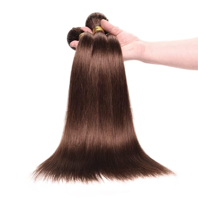 28 30 32 inch WuvuSnm Dark Brown Straight Bundles Brown Human Hair Bundle #4 Straight Bundles Grade 8A Remy Hair Weave