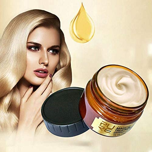 Omaky 60ml Magical Hair Treatment Mask 5 Seconds Repairs Damage Hair Advanced Molecular Hair deep Conditioner Roots Treatment Return Bouncy Restore Elasticity Hair Care Essence