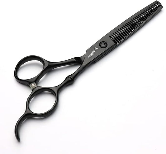 6 Inch Black Hairdressing Scissors Salon Hairdressing Tool Stainless Steel Hair Cutting Hair Thinning Hairdressing Scissors (6 inch thinning)