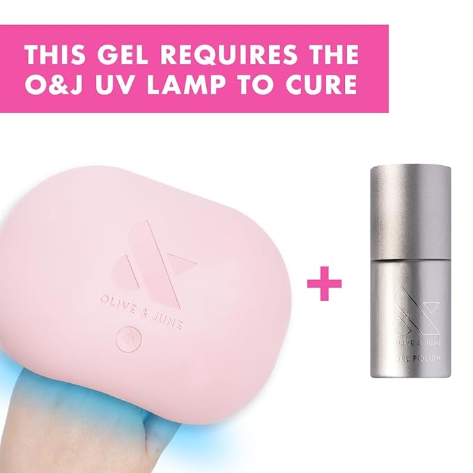 Olive & June Gel Polish | UV LED Nail Lamp Needed | Long Lasting Formula | Up to 21 Days of Wear | Damage-Free Removal | Salon-Quality Manicure at Home| Cosmic Silver | Silver Metallic