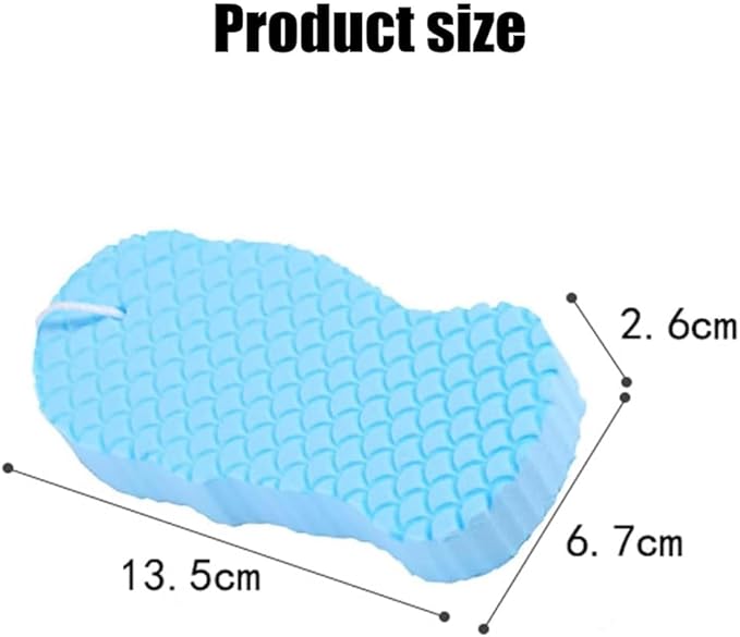 Exfoliating Bath Sponge, 3D Super Soft Magic Exfoliating Bath Sponge, Berosely Radiant Skin Sponge & Dead Skin Remover, Skin Friendly and Reusable for Adults Children (White/Blue/Pink)