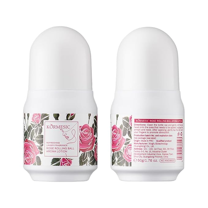Aluminum Free Deodorant for Women, Mini Travel Size Body Antiperspirant for Women, Rose Fresh Anti Sweat Roll-On Deodorant - 1.76 Oz