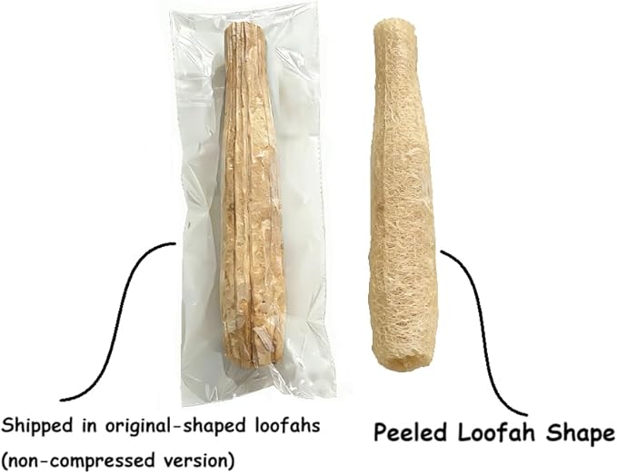 Loofah is Naturally degradable, has a Unique mesh Fiber Structure, Light and Breathable, Suitable for Adults, can be Used for Shower, Kitchen CleaningFour Packs.