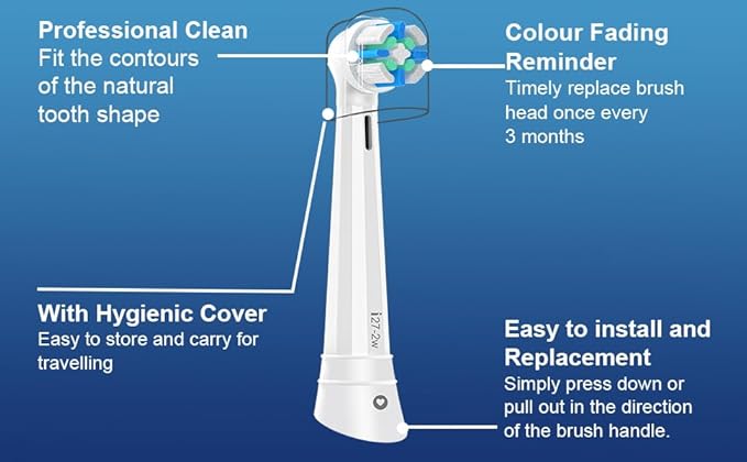 IO Replacement Heads Compatible with Oral B iO 2/3/4/5/6/7/8/9/10 Series Electric Toothbrush, Brush Heads with Medium Bristles Compatible with Oral B iO for Gentle Dental Care (6 Black/White)