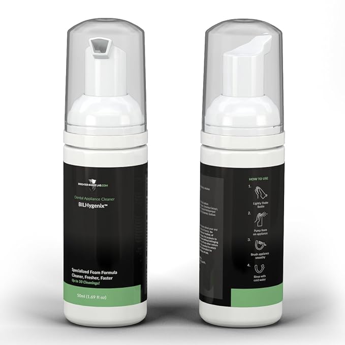 BILHygenix™ Foam Retainer Cleaner & Denture Cleaner | Fast-Acting Dental Appliance Cleaner for Retainers, Dentures, and Removable Veneers | Cleans, Brightens, and Freshens Breath | Brighter Image Lab
