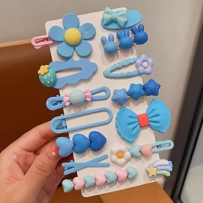 889 pcs Elastic Hair Ties for Girls Hair Accessories Ponytail Holders Colorful Rubber Bands Set with 14 pcs Cute Hair Clip