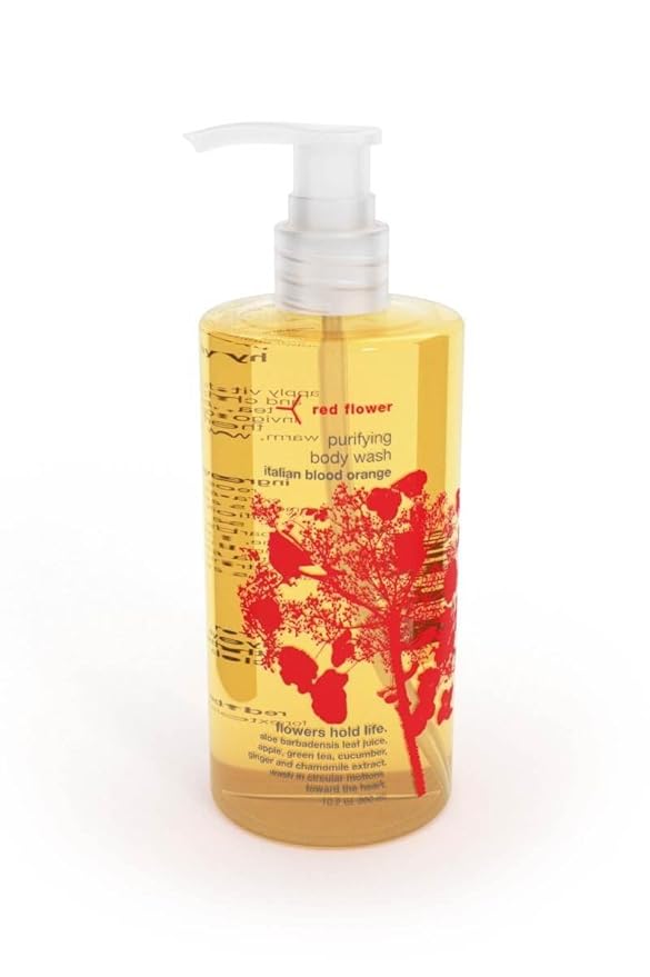 Red Flower Italian Blood Orange Purifying Body Wash – Cleanse & Hytdrate Botanical Shower Gel with Organic Fruit & Leaf Extracts for Hydrated, Radiant Skin (10 oz)