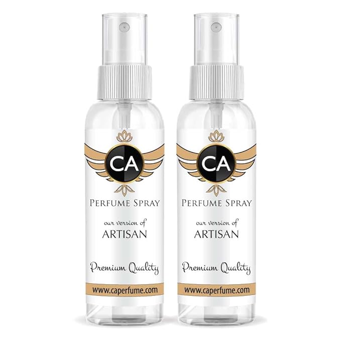 CA Perfume Eco Refill Impression of Artisan For Men Concentrated Cologne Long Lasting Eau de Parfum Spray Refillable Atomizer Bottle 2 Fl Oz/60ml X2