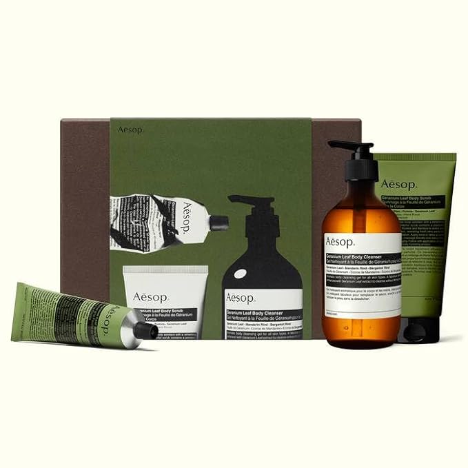 Aesop Geranium Leaf Trio - Party in the Greenhouse Gift Set | Limited Edition Holiday Kit