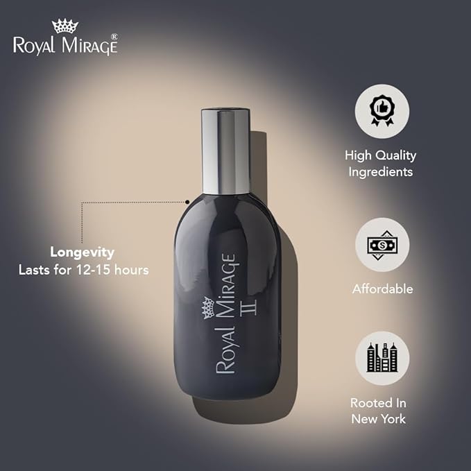 Royal Mirage II Eau de Toilette - Premium Citrus & Jasmine Fragrance Spray - 120ml (4 oz) Long-Lasting EDT - Authentic Heritage Scent