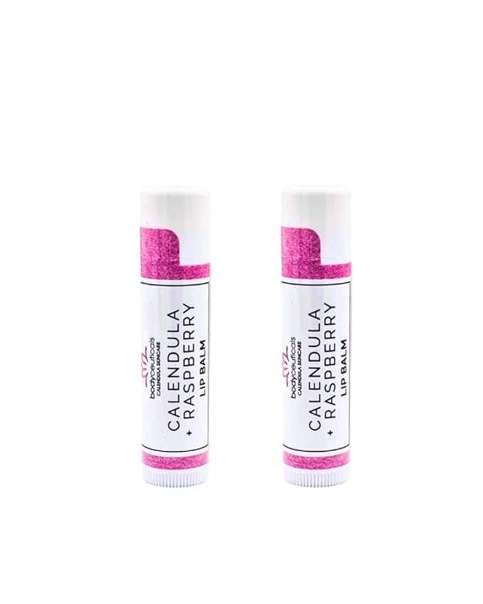 2 Pack Organic Calendula + Raspberry Lip Balm