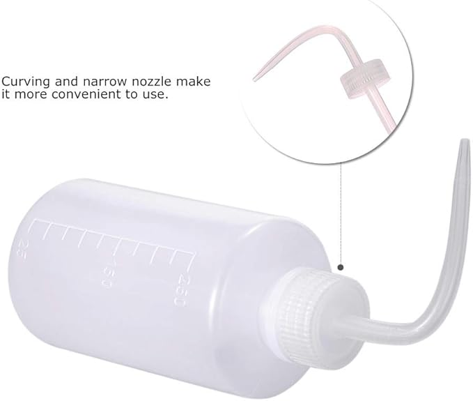 Yuelong Plastic Squeeze Bottle - 2Pcs Safety Wash Bottle 500ml&250mL Convenient Green Soap Supply Tattoo Squirt Bottles with Scale Labels for Medical Label Tattoo Supplies