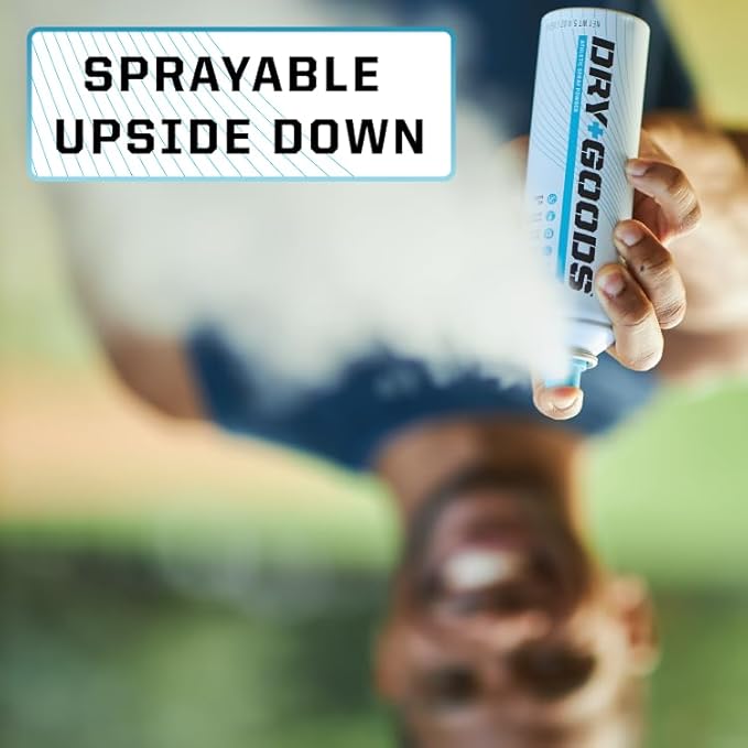 Dry Goods Original Athletic Spray Powder 5.4oz - Stay Dry & Fresh, Absorbs Moisture, Reduces Chafing and Blisters, No Powder Mess, Long-Lasting Sweat and Odor Control, Made in The US