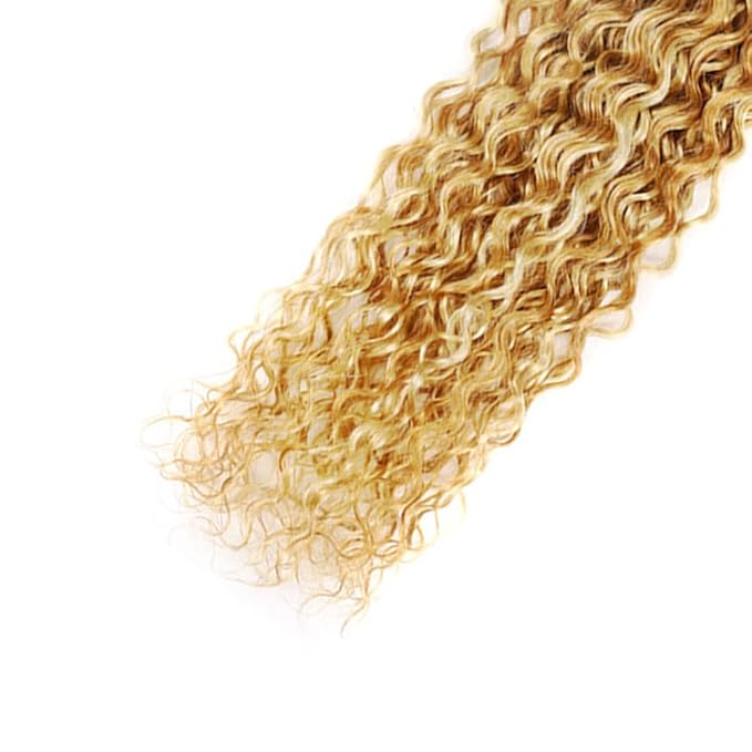 24 26 28 inch Blonde Human Hair Bundles 613 Curly Wave Bundle P27/613 Hair Weave 3 Bundles Brazilian Remy Blonde Color 300g