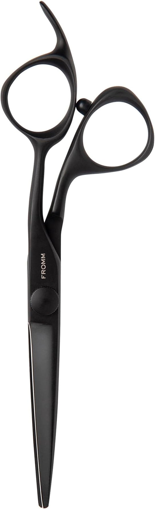 Fromm Dare 5.75" 1-Piece Precision Slide and Point Hair Cutting Shears with Semi-Convex Blade for Expert Salon Stylists, Matte Black Japanese Steel Scissors