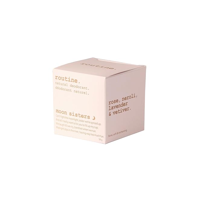 Routine. Natural Deodorant (2 Fluid Oz.) Moon Sisters | Aluminum Free Natural Deodorant for Women & Men | Rose, Neroli, Lavender & Vetiver (Cream Jar Formula)