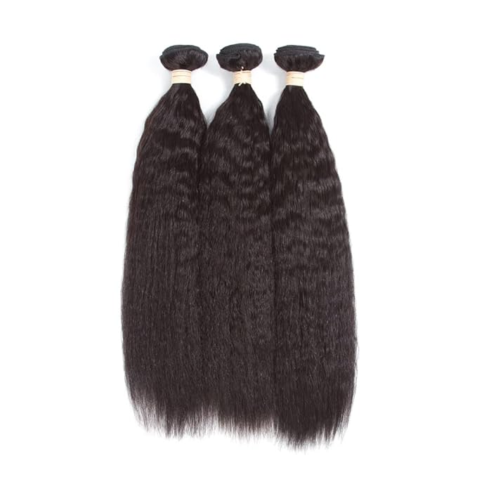 Kerriana Kinky Straight Bundles, Kinky Straight Bundles Human Hair 16 18 20 Inch 100g Brazilian Hair Bundles 3pcs Remy Human Hair