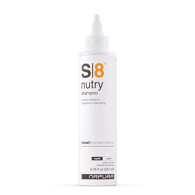 NAPURA S8 Nourishing Shampoo for Dry & Brittle Hair - Hydrates, Softens & Adds Volume - Cashmere Silkshine Proteins, Jojoba Oil (6.76 fl oz)