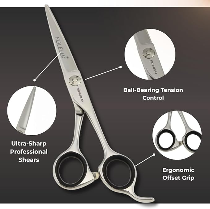 Right-Handed Hair Cutting Scissors – Stainless Steel Barber Shears with Ball Bearing Adjustment Screw – Grooming Tool for Men and Women