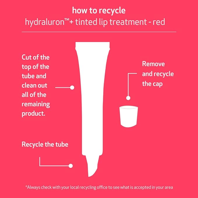 INDEED LABS Hydraluron + Tinted Lip Treatment, Hydrating Anti-Aging Lip Balm Treatment for Smooth Lips with Natural, Subtle Color, 9ml (Red)