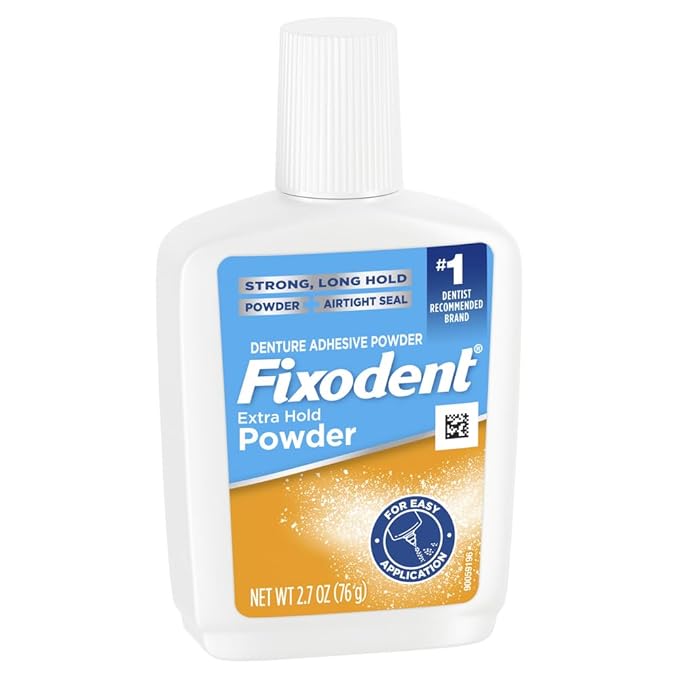 Fixodent Extra Hold Denture Adhesive Powder, 2.7 Ounce (Pack of 4)