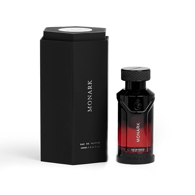 EMBAROUGE MONARK Men's Fragrance | Perfume for Men | Apple Top note | 100 ml pack | 3.4 Fl. Oz. | Spicy and Amber fragrance | Gift for Men | Eau de Parfum EDP