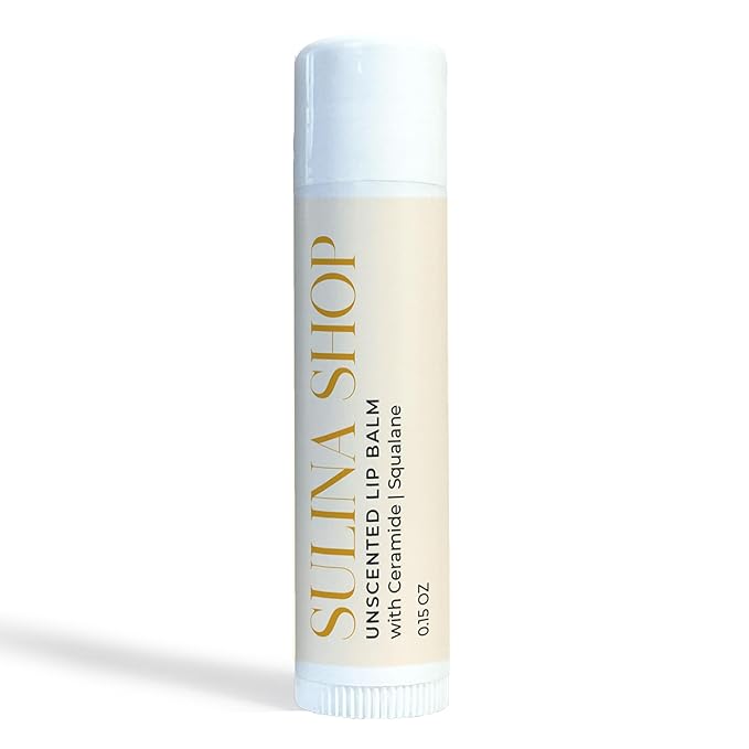 Unscented Lip Balm Hydrating for Dry Lips - Lip Moisturizer with Castor Oil and Beeswax, Chapped Lip Repair, Restores Smoothness, Barrier Protection, Fragrance-Free and Gentle - 0.15 Fl oz
