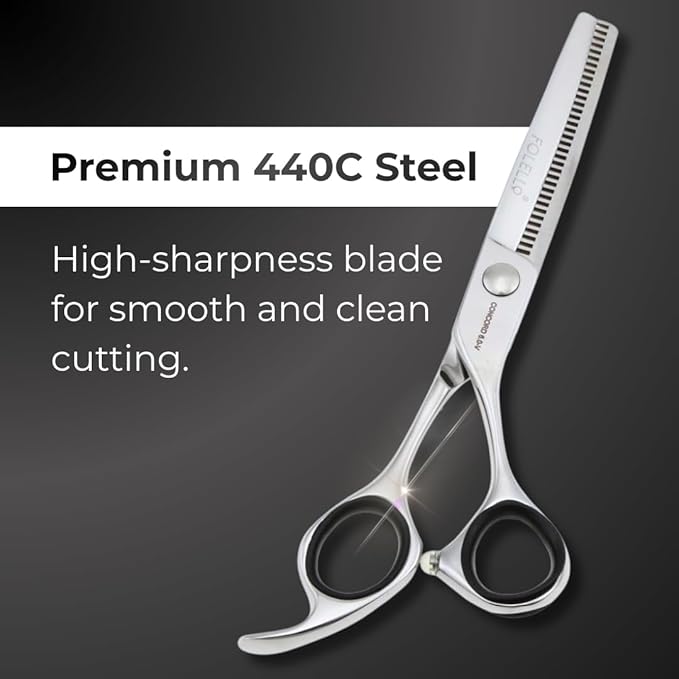 Hair Cutting Scissors for Women and Men – 6.0 440C Japan Stainless Steel Shears with Sword Blade and Tension Adjustment Screw – Salon and Home Use