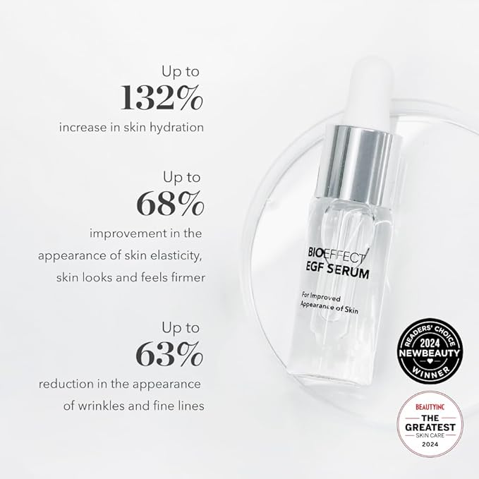 BIOEFFECT EGF Serum | Barley-Derived Epidermal Growth Factor + Hyaluronic Acid | Anti-Aging Face Serum for Fine Lines & Wrinkles, Hydration & Firmness, 20 mL / 0.68 oz