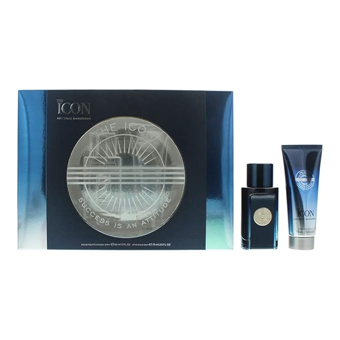 Banderas Antonio Perfumes - The ICON Eau de Toilette for Men - 1.7 Fl Oz EDT + 2.5 Fl Oz After Shave Balm