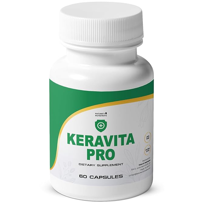Keravita Pro - Natural Supplement with Vitamins C, Vitamin E, Green Tea, Turmeric & Mushroom for Hair & Nail | Non-GMO, Stimulant-Free | Made in The USA, GMP-Certified | 60 Capsules - 1 Month Supply