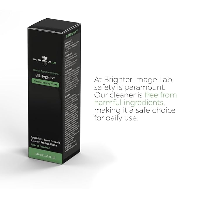 BILHygenix™ Foam Retainer Cleaner & Denture Cleaner | Fast-Acting Dental Appliance Cleaner for Retainers, Dentures, and Removable Veneers | Cleans, Brightens, and Freshens Breath | Brighter Image Lab