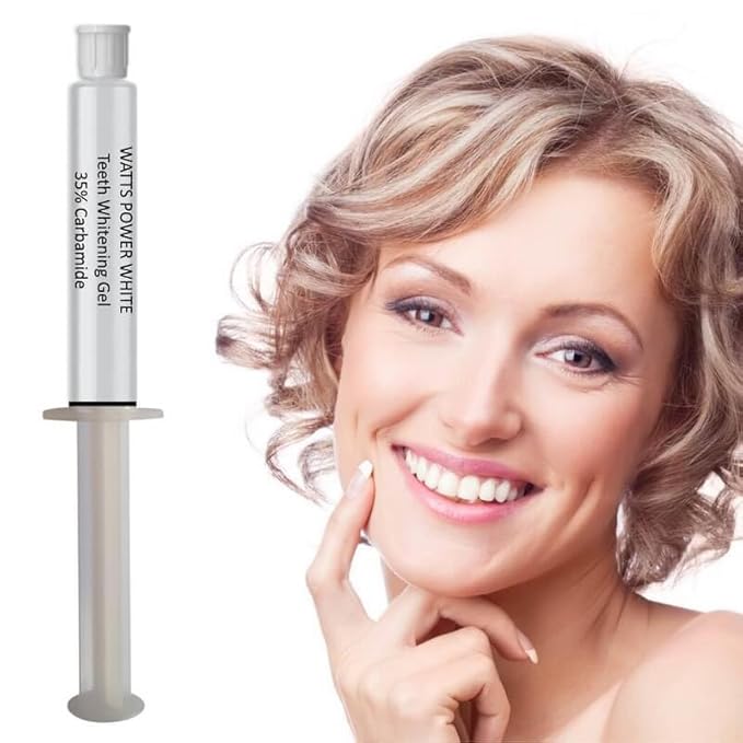 Watts Power 35% Dual Action Teeth Whitening Gels Huge 10ml - 4 Huge 10ml Gels Plus Aftercare Gel - Optimized OTC Dual Action for Surface and Deep Stains for Quick Results - Made in The USA - Kosher