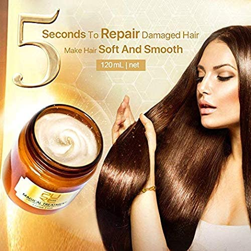Omaky 120ml Magical Hair Treatment Mask 5 Seconds Repairs Damage Hair Advanced Molecular Hair deep Conditioner Roots Treatment Return Bouncy Restore Elasticity Hair Care Essence