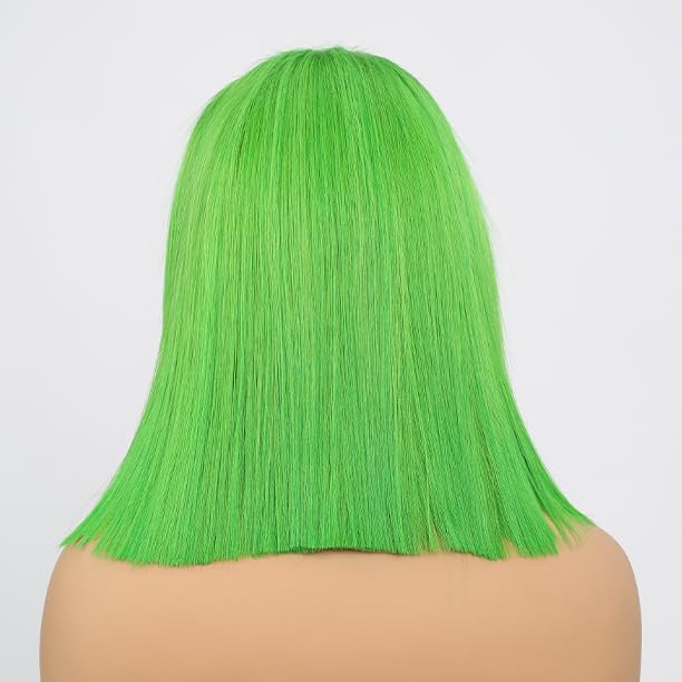 Green Bob Wig Human Hair Wear and Go Glueless Bob Wig 13x4 HD Lace Front Wigs Human Hair Bob Human Hair Wigs For Black Women 200% Density Pre Plucked With Baby Hair (12inch)