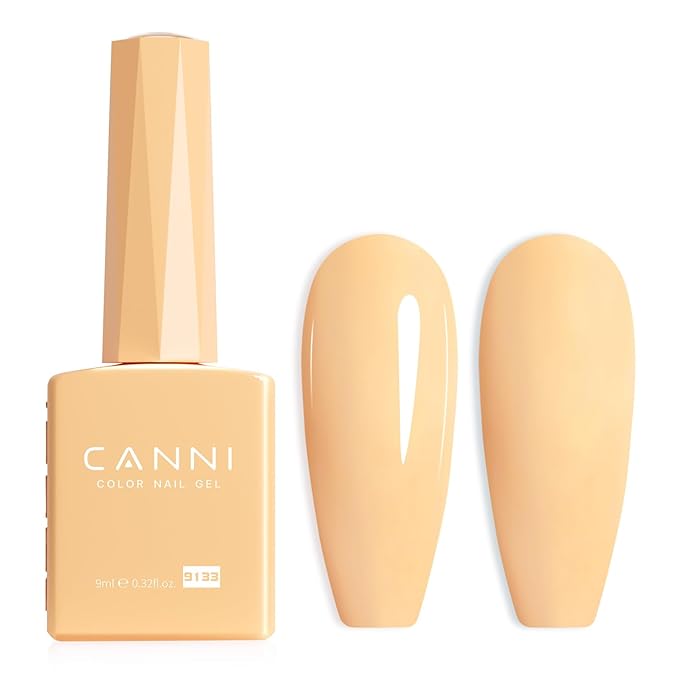 CANNI Pastel Yellow Gel Nail Polish, 1Pcs Pale Light Yellow Gel Polish Color High Gloss Soak Off U V Manicure Salon DIY