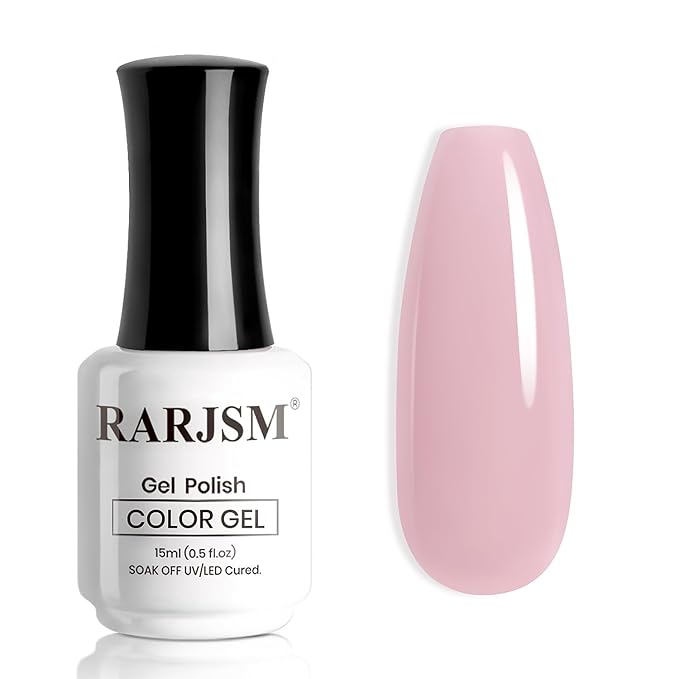 RARJSM Nude Gray Blush Pink Gel Nail Polish Neutral Skin Tone Sheer Jelly Gelpolish 1PC 15ml Single Bottle Creamy Transparent Natural Nudegel Polish Soak off Cured for Home Salon French Manicure