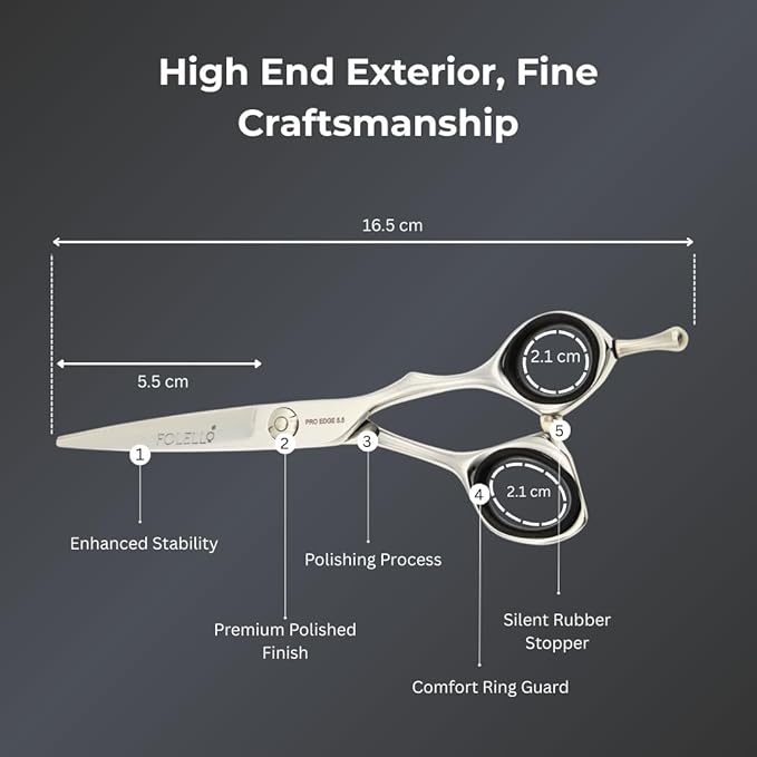 Stainless Steel Right-Handed Thinning Scissors for Unisex, Convex Blade, Adjustable Ball Bearing Screw – Includes Cleaning Oil & Cloth – 5.5 Inch