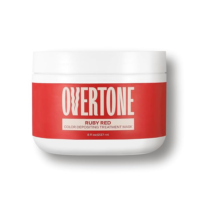 Overtone Semi Permanent Hair Color Conditioner, Extreme Red is now Ruby Red, 8 oz, Nourishing, Damage-Free, Color Depositing Mask for All Hair Types with Shea Butter & Coconut Oil, Cruelty-Free