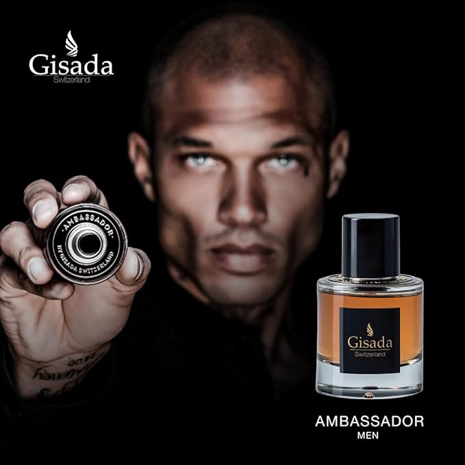 Gisada - Ambassador Men | 3.3oz (100ml) | Eau de Parfum | Men's Perfume | Spicy, Vibrant, Fresh, and Powerful Fragrance | Long-Lasting Scent with Citrus, Floral, Spicy, Warm, and Woody Notes