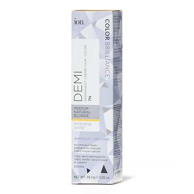 Ion Intensive Shine 7N Medium Natural Blonde Demi Permanent Creme Hair Color 7N Medium Blonde