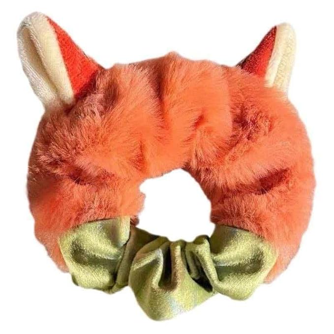 Cute Furry Hair Clips Plush Animal Design, Ears Scrunchies Set Ties for Women and Girls (Style B)