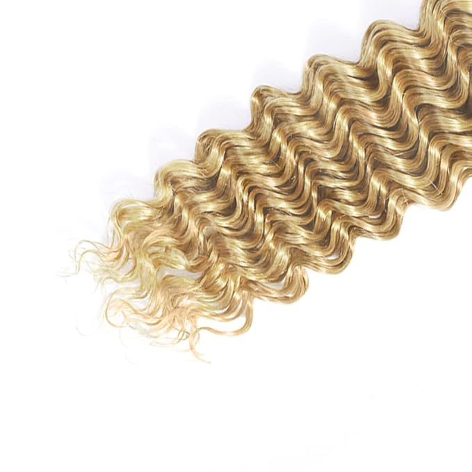 613 Bundles Human Hair Blonde Deep Wave Bundles P27613 Human Hair Bundle 14 16 18 inch Two Tone 613 and 27 Bundle 150g