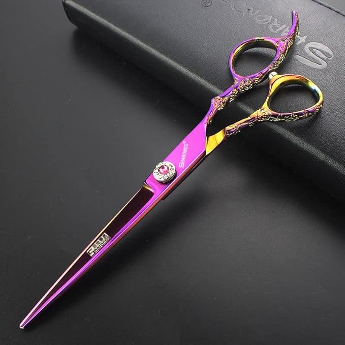 6/7/8 inch Cutting Thinning Styling Tool Rainbow Hair Scissors Professional Hairdresser Hairdresser Scissors Set (7-inch 2pc-B)