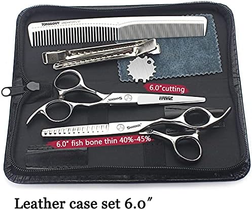 Barber hair scissors, Axemoore professional haircut Cutting Scissors/Shears set- 6", made of Japanese stainless steel, especially (6in-2pc-B)