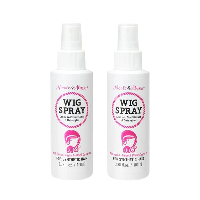 Nicole & Alyssa - Wig Spray For Synthetic Hair - Leave-in Conditioner, Detangler, Moisturizer (Travel Size - Pack of 2)